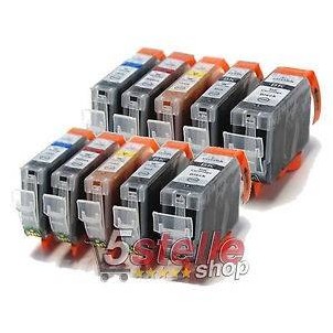 PGI-525-CLI-526 KIT 10 Cartucce Compatibili Per Canon Pixma MG5100 MG5150 MG5250 MG5350 MG6150 MG8150 MX715 MX885 IP4850 IP49...