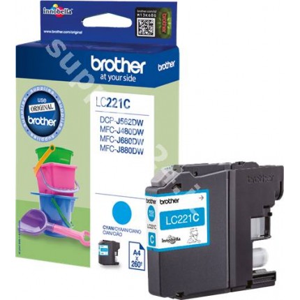 ORIGINAL Brother Cartuccia d'inchiostro ciano LC221C LC-221 ~260 PAGINE 3.9ml in vendita su tonersshop.it