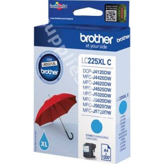 ORIGINAL Brother Cartuccia d'inchiostro ciano LC225XLC LC-225 ~1200 PAGINE 11.8ml in vendita su tonersshop.it