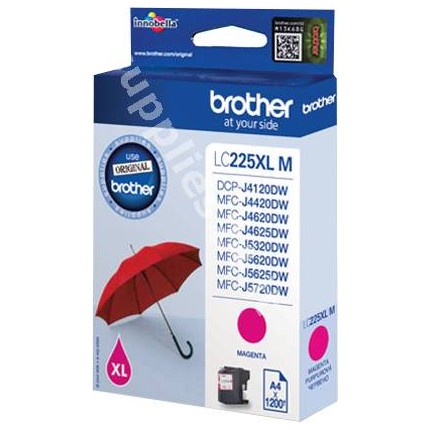 ORIGINAL Brother Cartuccia d'inchiostro magenta LC225XLM LC-225 ~1200 PAGINE 11.8ml in vendita su tonersshop.it