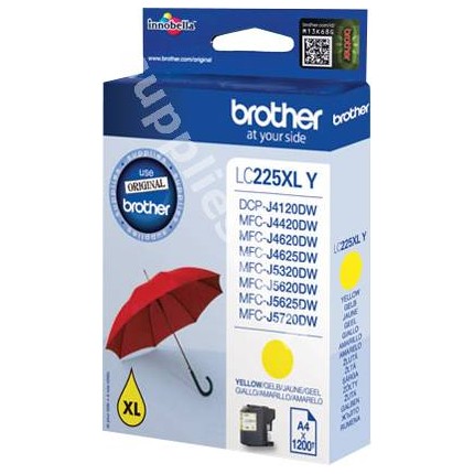 ORIGINAL Brother Cartuccia d'inchiostro giallo LC225XLY LC-225 ~1200 PAGINE 11.8ml in vendita su tonersshop.it