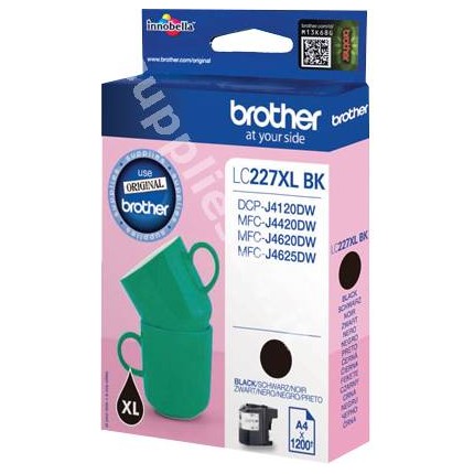 ORIGINAL Brother Cartuccia d'inchiostro nero LC227XLBK LC-227 ~1200 PAGINE 25ml in vendita su tonersshop.it