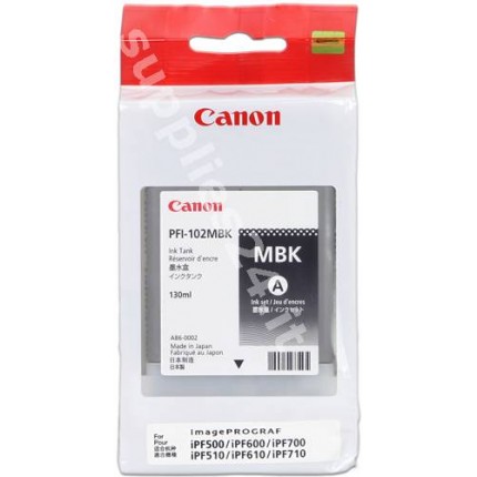 ORIGINAL Canon Cartuccia d'inchiostro nero (opaco) PFI-102mbk 0894B001 130ml in vendita su tonersshop.it