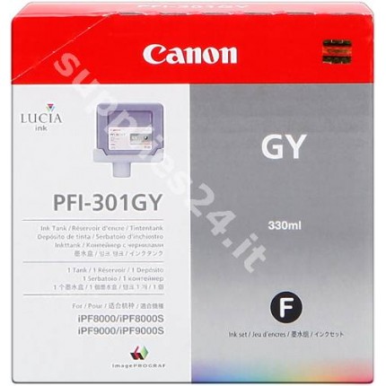 ORIGINAL Canon Cartuccia d'inchiostro grigio PFI-301gy 1495B001 330ml in vendita su tonersshop.it