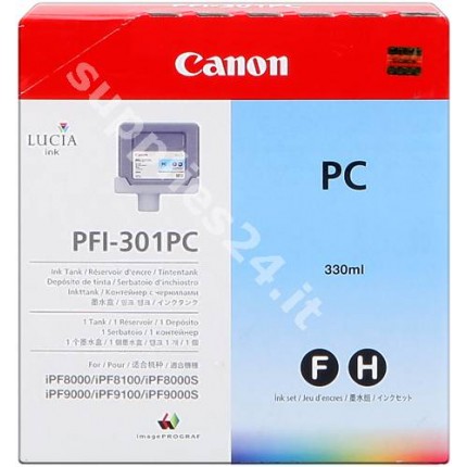 ORIGINAL Canon Cartuccia d'inchiostro ciano (foto) PFI-301pc 1490B001 330ml in vendita su tonersshop.it