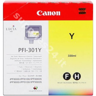 ORIGINAL Canon Cartuccia d'inchiostro giallo PFI-301y 1489B001 330ml in vendita su tonersshop.it