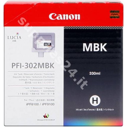 ORIGINAL Canon Cartuccia d'inchiostro nero (opaco) PFI-302mbk 2215B001 330ml in vendita su tonersshop.it