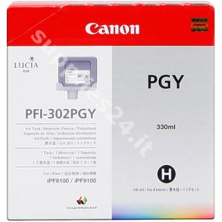 ORIGINAL Canon Cartuccia d'inchiostro griggio (foto) PFI-302pgy 2218B001 330ml in vendita su tonersshop.it
