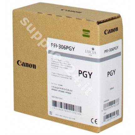 ORIGINAL Canon Cartuccia d'inchiostro griggio (foto) PFI-306pgy 6667B001 330ml in vendita su tonersshop.it