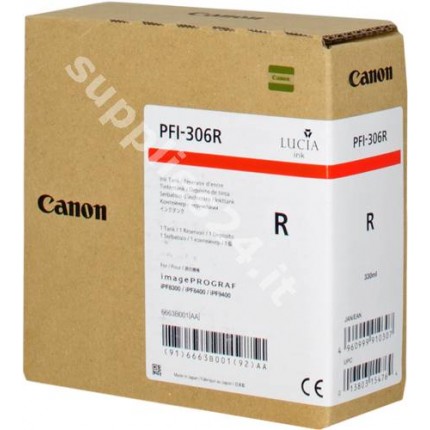 ORIGINAL Canon Cartuccia d'inchiostro rosso PFI-306r 6663B001 330ml in vendita su tonersshop.it