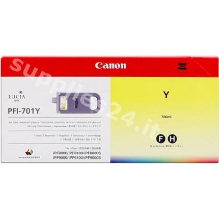 ORIGINAL Canon Cartuccia d'inchiostro giallo PFI-701y 0903B001 700ml in vendita su tonersshop.it