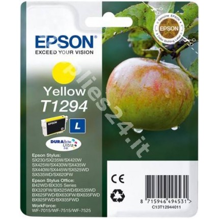 ORIGINAL Epson Cartuccia d'inchiostro giallo C13T12944011 T1294 ~470 PAGINE 7ml in vendita su tonersshop.it