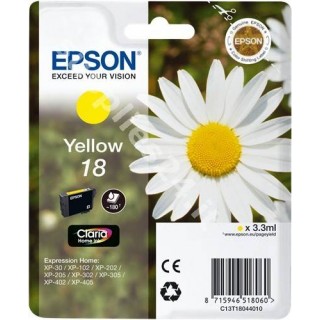ORIGINAL Epson Cartuccia d'inchiostro giallo C13T18044010 T1804 ~180 PAGINE 3.3ml standard in vendita su tonersshop.it