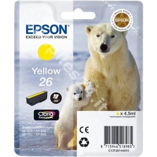 ORIGINAL Epson Cartuccia d'inchiostro giallo C13T26144010 T2614 ~300 PAGINE 4.5ml standard in vendita su tonersshop.it