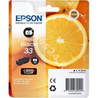 ORIGINAL Epson Cartuccia d'inchiostro nero (foto) C13T33414010 T3341 4.5ml in vendita su tonersshop.it