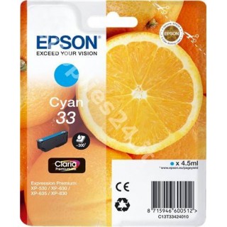 ORIGINAL Epson Cartuccia d'inchiostro ciano C13T33424010 T3342 ~300 PAGINE 4.5ml in vendita su tonersshop.it