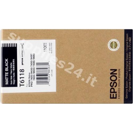 ORIGINAL Epson Cartuccia d'inchiostro nero (opaco) C13T611800 T566800 110ml in vendita su tonersshop.it