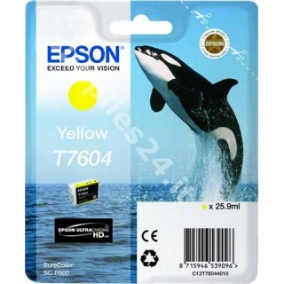 ORIGINAL Epson Cartuccia d'inchiostro giallo C13T76044010 T7604 ~2100 PAGINE 25.9ml UltraChrome HD in vendita su tonersshop.it