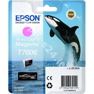 ORIGINAL Epson Cartuccia d'inchiostro magenta (chiaro,vivid) C13T76064010 T7606 ~2800 PAGINE 25.9ml UltraChrome HD in vendita...