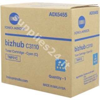 ORIGINAL Konica Minolta toner ciano A0X5455 TNP-51C ~5000 PAGINE in vendita su tonersshop.it