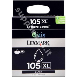 ORIGINAL Lexmark Cartuccia d'inchiostro nero 14N0822E 105 XL ~510 PAGINE cartuccia di ritorno in vendita su tonersshop.it