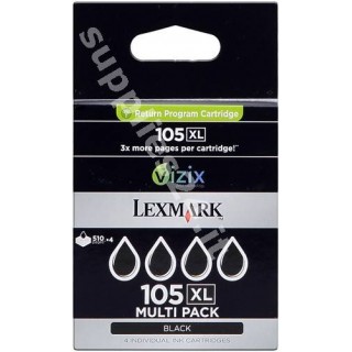 ORIGINAL Lexmark Cartuccia d'inchiostro nero 14N0845 105 XL ~510 PAGINE cartuccia d'inchiostro, pacco con 4 pezzi in vendita ...