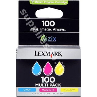 ORIGINAL Lexmark Cartuccia d'inchiostro c/m/y 14N0849 100 ~200 PAGINE cartuccia d'inchiostro, pacco con 3 pezzi, UV in vendit...
