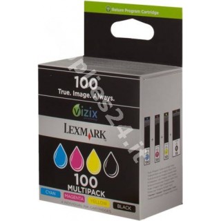 ORIGINAL Lexmark Cartuccia d'inchiostro nero / ciano / magenta / giallo 14N1912 100 cartuccia d'inchiostro, pacco con 4 pezzi...