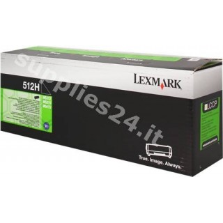 ORIGINAL Lexmark toner nero 51F2H00 512H ~5000 PAGINE cartuccia di stampa riutilizzabile in vendita su tonersshop.it