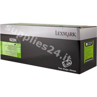 ORIGINAL Lexmark toner nero 62D2H00 622H ~25000 PAGINE cartuccia di stampa riutilizzabile in vendita su tonersshop.it