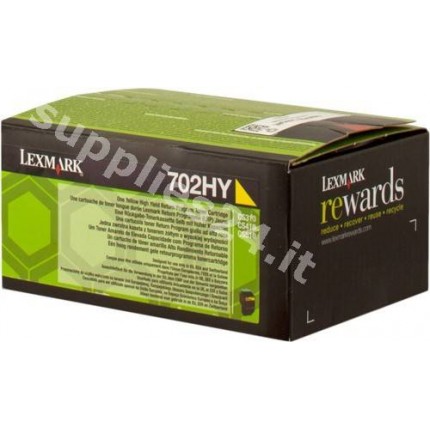 ORIGINAL Lexmark toner giallo 70C2HY0 702HY ~3000 PAGINE cartuccia di stampa riutilizzabile in vendita su tonersshop.it