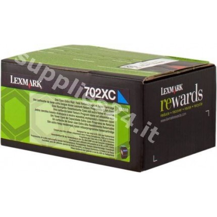 ORIGINAL Lexmark toner ciano 70C2XC0 702XC ~4000 PAGINE cartuccia di stampa riutilizzabile in vendita su tonersshop.it