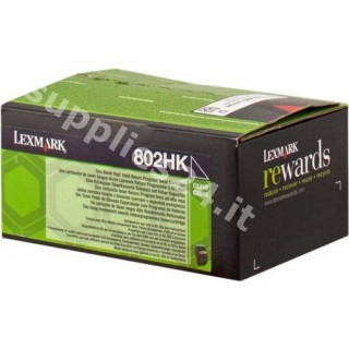 ORIGINAL Lexmark toner nero 80C2HK0 802HK ~4000 PAGINE cartuccia di stampa riutilizzabile in vendita su tonersshop.it