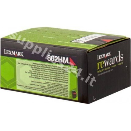 ORIGINAL Lexmark toner magenta 80C2HM0 802HM ~3000 PAGINE cartuccia di stampa riutilizzabile in vendita su tonersshop.it