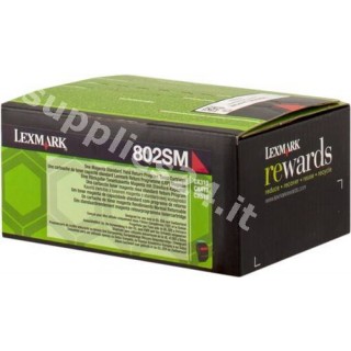 ORIGINAL Lexmark toner magenta 80C2SM0 802SM ~2000 PAGINE cartuccia di stampa riutilizzabile in vendita su tonersshop.it