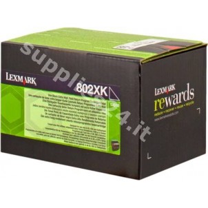 ORIGINAL Lexmark toner nero 80C2XK0 802XK ~8000 PAGINE cartuccia di stampa riutilizzabile in vendita su tonersshop.it