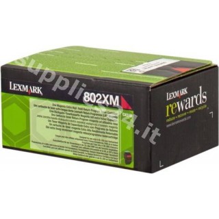 ORIGINAL Lexmark toner magenta 80C2XM0 802XM ~4000 PAGINE cartuccia di stampa riutilizzabile in vendita su tonersshop.it