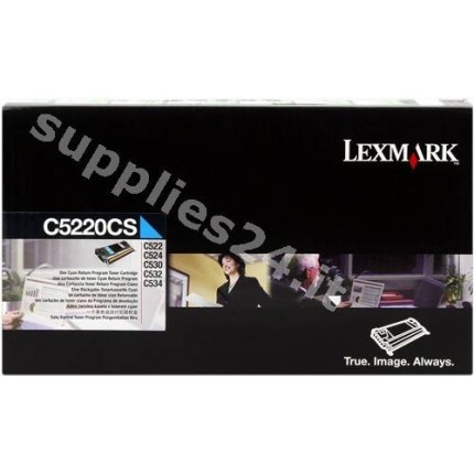 ORIGINAL Lexmark toner ciano C5220CS ~3000 PAGINE Restituzione- Cartuccia di toner in vendita su tonersshop.it