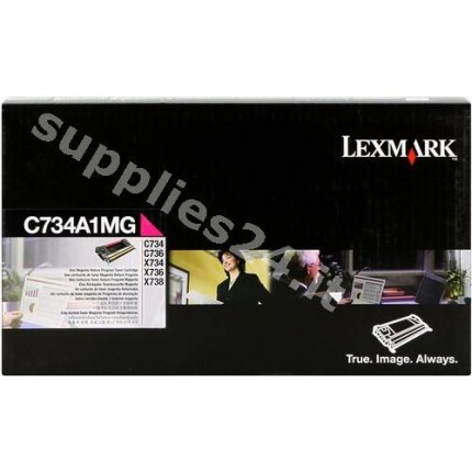 ORIGINAL Lexmark toner magenta C734A1MG ~6000 PAGINE cartuccia di stampa riutilizzabile in vendita su tonersshop.it