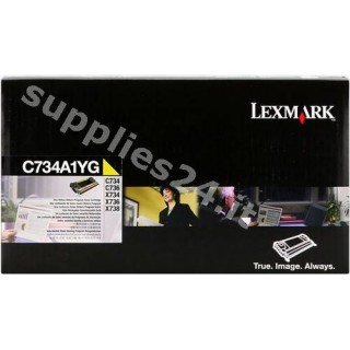 ORIGINAL Lexmark toner giallo C734A1YG ~6000 PAGINE cartuccia di stampa riutilizzabile in vendita su tonersshop.it