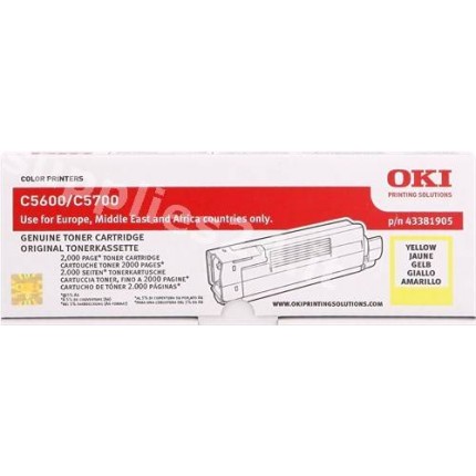 ORIGINAL OKI toner giallo 43381905 ~2000 PAGINE in vendita su tonersshop.it