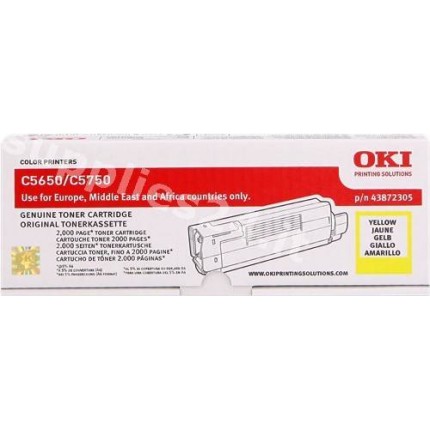 ORIGINAL OKI toner giallo 43872305 ~2000 PAGINE in vendita su tonersshop.it