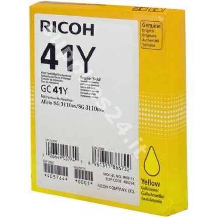 ORIGINAL Ricoh cartuccia giallo 405764 GC 41 y ~2200 PAGINE in vendita su tonersshop.it