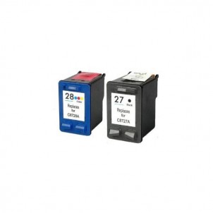 Kit 2 Cartucce Hp 27 e 28 Compatibili Per Deskjet 3320 3420 3520 3620 3740 3845 Fax 1250 Officejet 4200 PSC 1110 in vendita s...