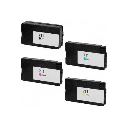 Kit 4 Cartucce HP 711 Compatibili Per Hp Designjet T520 T120 ePrinter in vendita su tonersshop.it