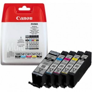 PGI-580+CLI-581 Kit 5 Cartucce Originali Canon Pixma TS 6150 6151 8150 8151 8152 9150 9155 TR 7550 8550 in vendita su tonerss...