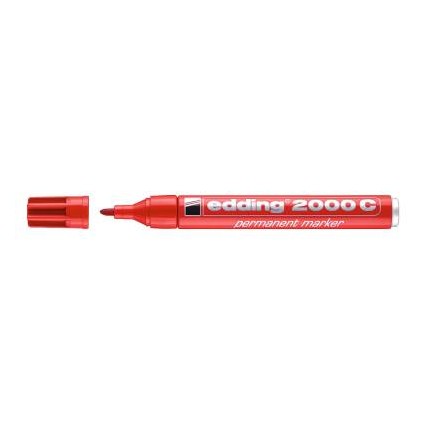 Marcatore EDDING 2000C - Rosso - punta conica - conf. 10 pz in vendita su tonersshop.it