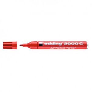 Marcatore EDDING 2000C - Rosso - punta conica - conf. 10 pz in vendita su tonersshop.it