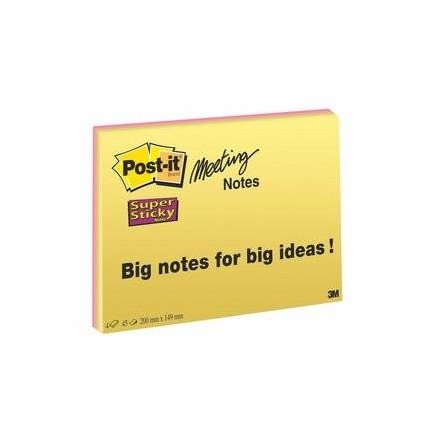 Post-it?« Super Sticky Meeting Notes NEON 200 x 149 mm 4 pz. in vendita su tonersshop.it