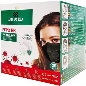 Mascherina FFP2 NERA - Certificata CE 1463 (Confezione 25 pz)  in vendita su tonersshop.it